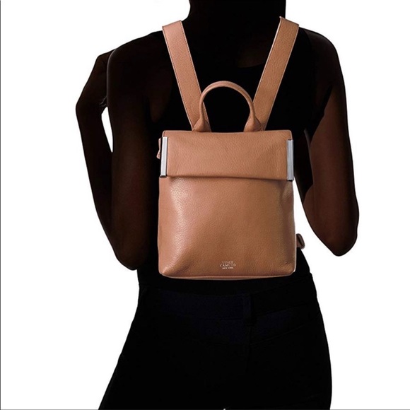 Vince Camuto Mini Leather Backpack, Tan - Picture 2 of 7